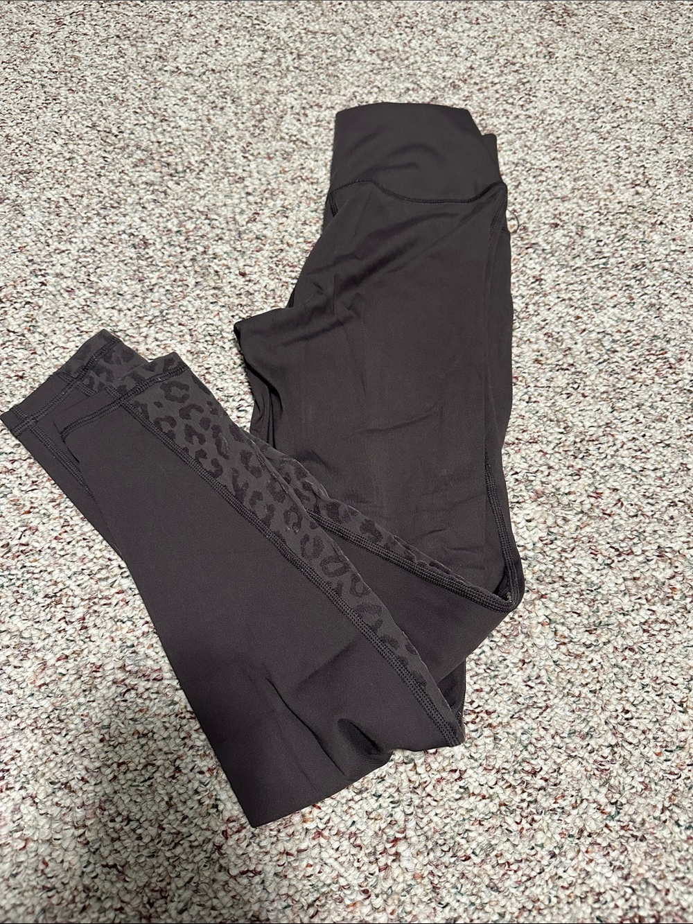aerie Brown High-Waist Leggings with Leopard Side Detail